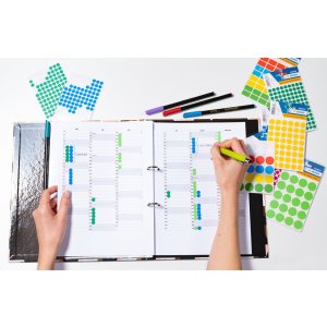 Etichette multiuso blu Ø 19 mm carta rotonda opaca 100 pz.