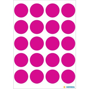Etichette multiuso rosa Ø 19 mm carta rotonda...