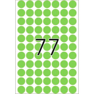 Etichette multiuso verdi Ø 13 mm carta rotonda opaca 2464 pz.