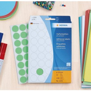 Etichette multiuso blu Ø 19 mm carta rotonda opaca 1280 pz.