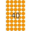 Etichette multiuso arancione brillante Ø 19 mm carta rotonda opaca 960 pz.