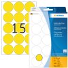 Etichette multiuso gialle Ø 32 mm carta rotonda opaca 480 pz.