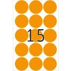 Etichette multiuso arancione brillante Ø 32 mm carta rotonda opaca 360 pz.