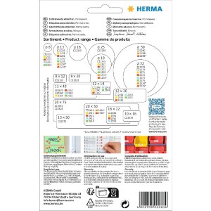Etichette multiuso bianche ø 50 mm carta rotonda opaca 192 pz.