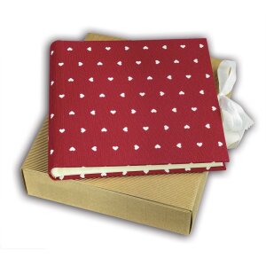 ZEP Album fotografico Deluxe rosso 25x25 cm 60 pagine bianche cuori