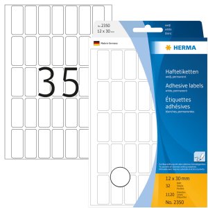 Etichette multiuso bianche 12x30 mm carta opaca 1120 pz.