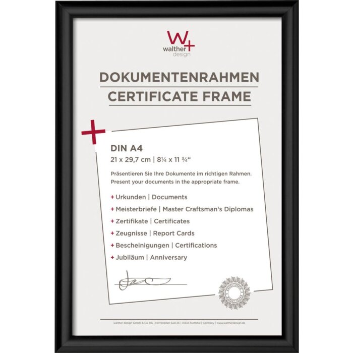 Cornice per certificati Trendstyle A4 nero