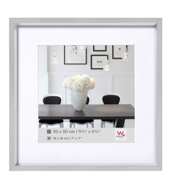 Walther Telaio in plastica stile acciaio 30x30 cm argento