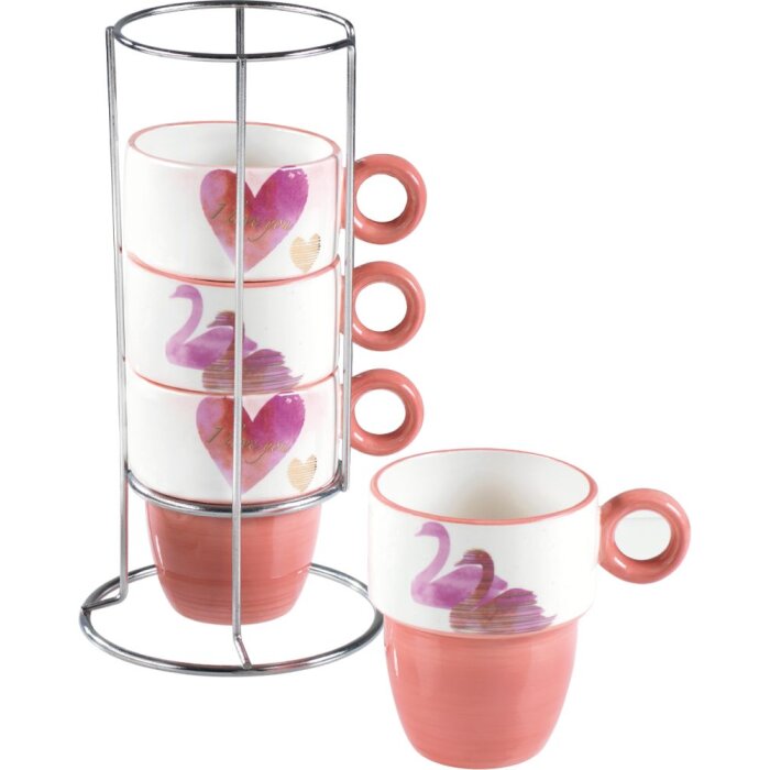 20CA1020 Mascagni 4 tazze - set rosa
