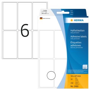 Etichette multiuso bianche 34x67 mm carta opaca 192 pz.