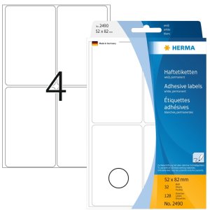 Etichette multiuso bianche 52x82 mm carta opaca 128 pz.