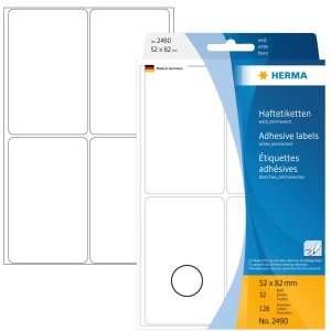 Etichette multiuso bianche 52x82 mm carta opaca 128 pz.