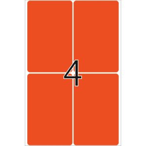 Etichette multiuso rosse 52x82 mm carta opaca 128 pz.