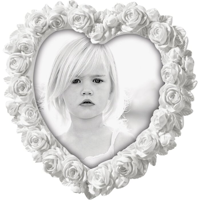A464 Portafoto a cuore 10x10 cm bianco
