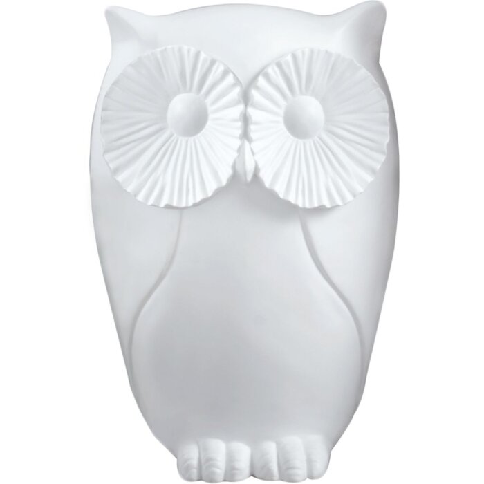 20QO600 Mascagni figura decorativa gufo 26 cm bianco
