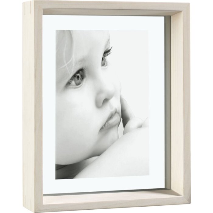 A756 Mascagni Cornice in legno massiccio 10x15 cm bianco Doppio vetro