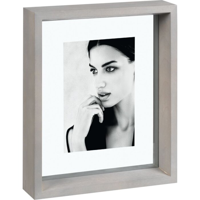 A756 Mascagni Cornice in legno massiccio 10x15 cm grigio Doppio vetro