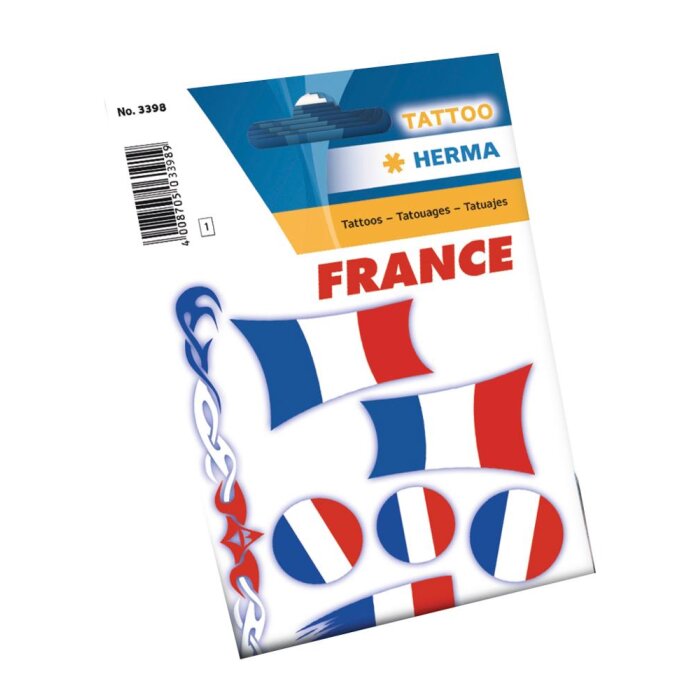 Bandiere Tatuaggi Francia 1 foglio