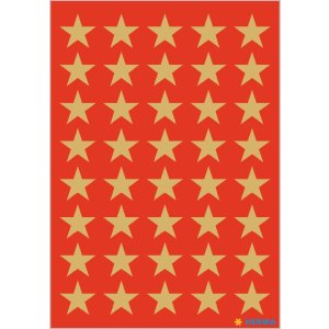 STELLE DECORATE A 5 PEZZI, ORO Ø 13 mm