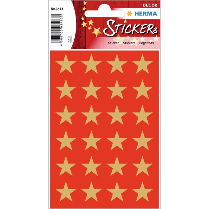 decorazione stelle a 5 punte, oro ø15 mm