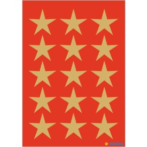 HERMA Adesivo natalizio stelle a 5 punte oro Ø 22 mm