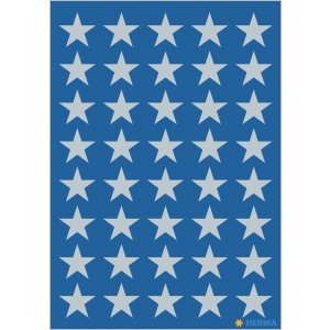 Stelle adesive a 5 punte, argento Ø 13 mm