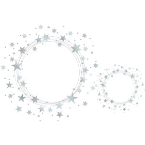 Stelle adesive a 5 punte, argento Ø 13 mm