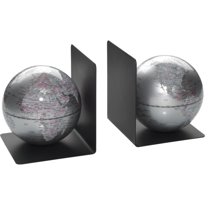 20AO1243 Mascagni Fermalibro Globo argento 13x13x17,5 cm