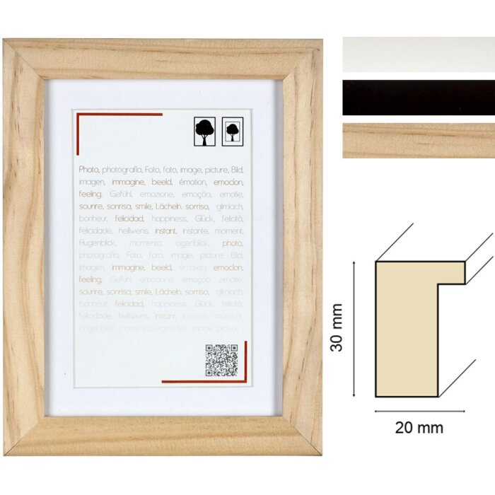Ceanothe Telaio in legno Smart con Passepartout