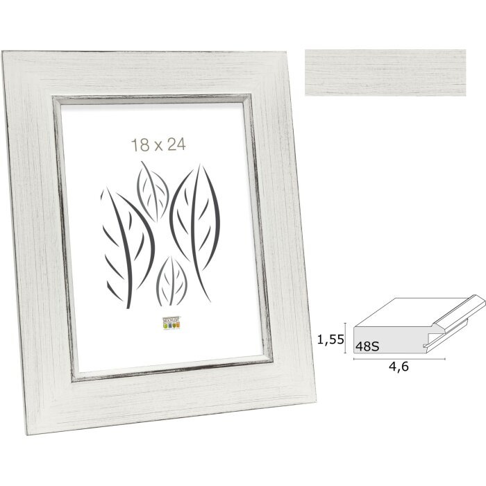 Cornice per quadri in legno bianco S48SK1