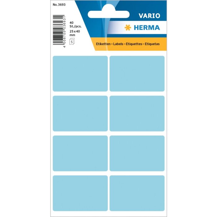 Etichette multiuso blu 26x40 mm carta opaca 40 pz.