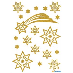 Adesivo natalizio HERMA MAGIC stelle + coda, glitterato