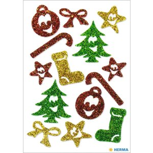 HERMA GLITTERY Simboli natalizi adesivi 1 foglio