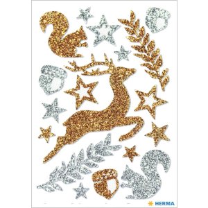 Adesivi HERMA MAGIC animali della foresta, glitterati