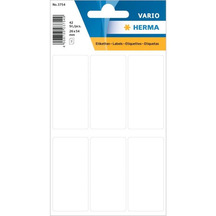 Etichette multiuso bianco 26x54 mm carta opaca 42 pz.