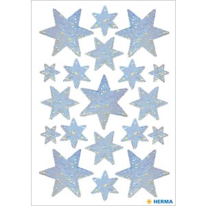 HERMA Stelle adesive natalizie argento Holo