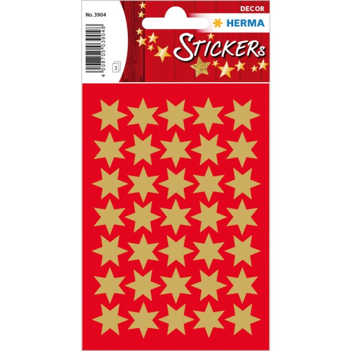 Adesivo HERMA stelle oro Ø 16 mm