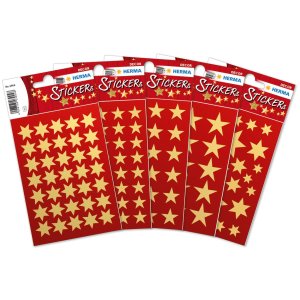 Adesivo HERMA stelle oro Ø 16 mm