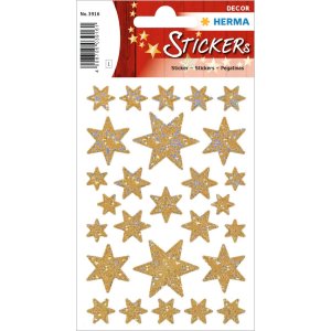 Stelle adesive HERMA, lamina oro-iridescente
