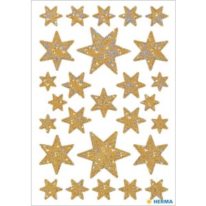 Stelle adesive HERMA, lamina oro-iridescente