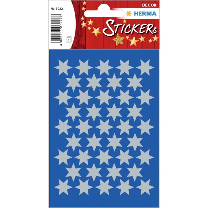Stelle adesive, argento Ø 14 mm