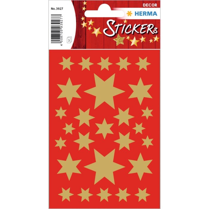 Herma Adesivo natalizio decorazione stelle, oro