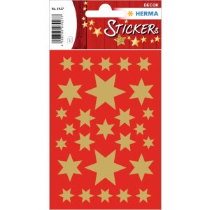 Herma Adesivo natalizio decorazione stelle, oro