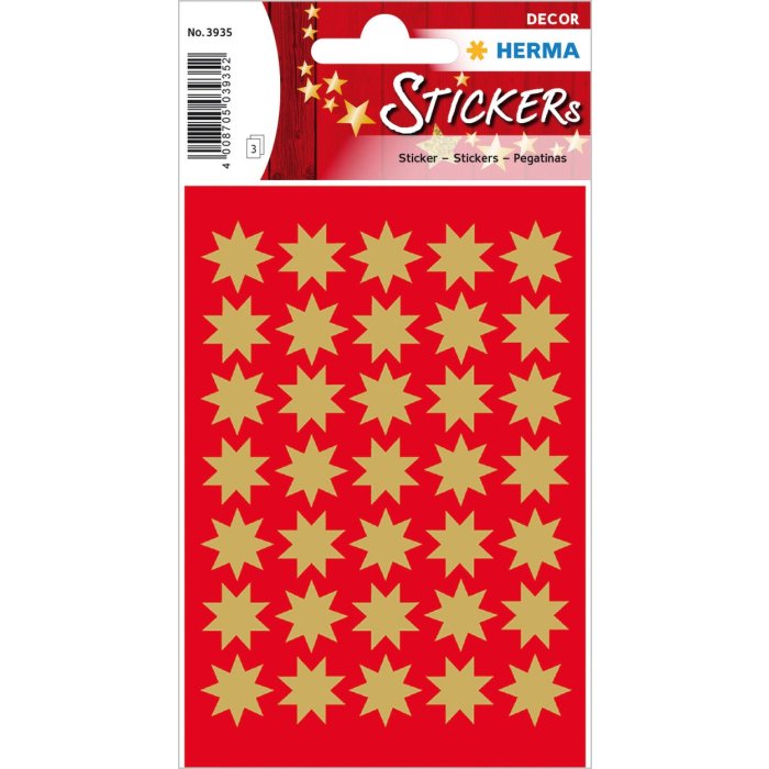 Stelle adesive HERMA, oro Ø 16 mm Confezione da 3 fogli