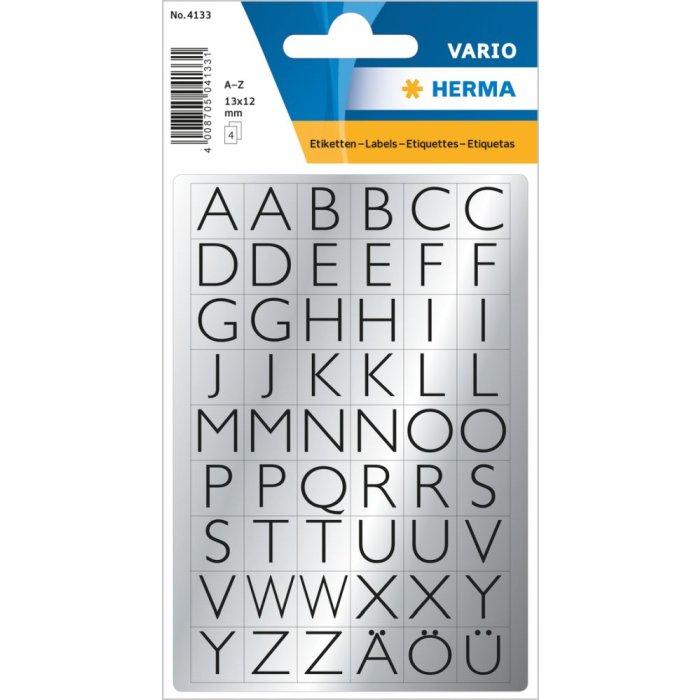 HERMA VARIO lettere nere A-Z