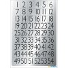 Numeri 13x12 mm 1-100 Foglio argento nero 4 fogli