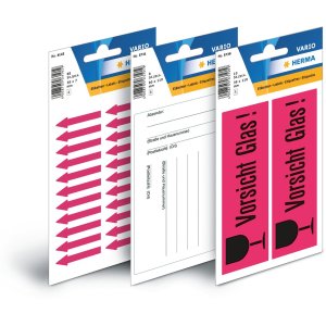 Etichette informative frecce rosso vivo 38x7 mm 88 pz.