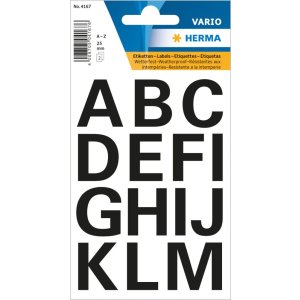 Lettere 25 mm a-z resistente alle intemperie foglio nero...