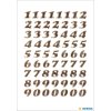 Numeri 8 mm 0-9 Foglio prismatico oro glitterato 1 foglio.