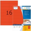 Etichette a4 rosso 105x37 mm carta opaca 1600 pz.